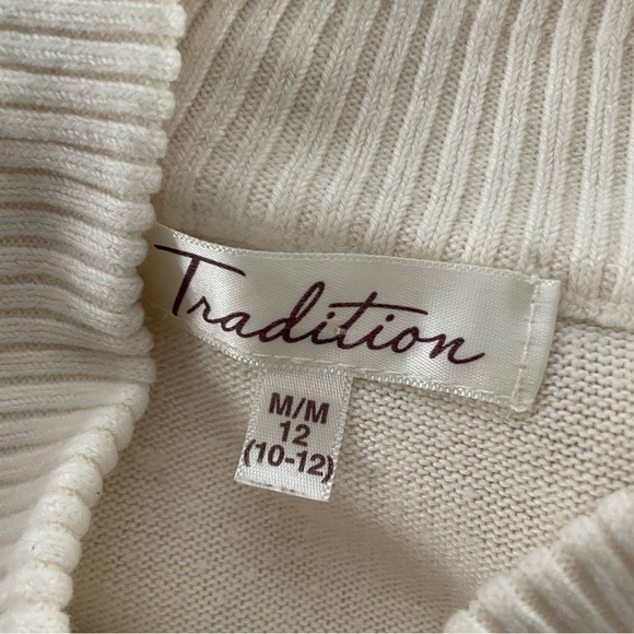 Vintage Tradition Embroidered Floral Funnel Neck Knit Sweater Size Medium - Picture 3 of 8